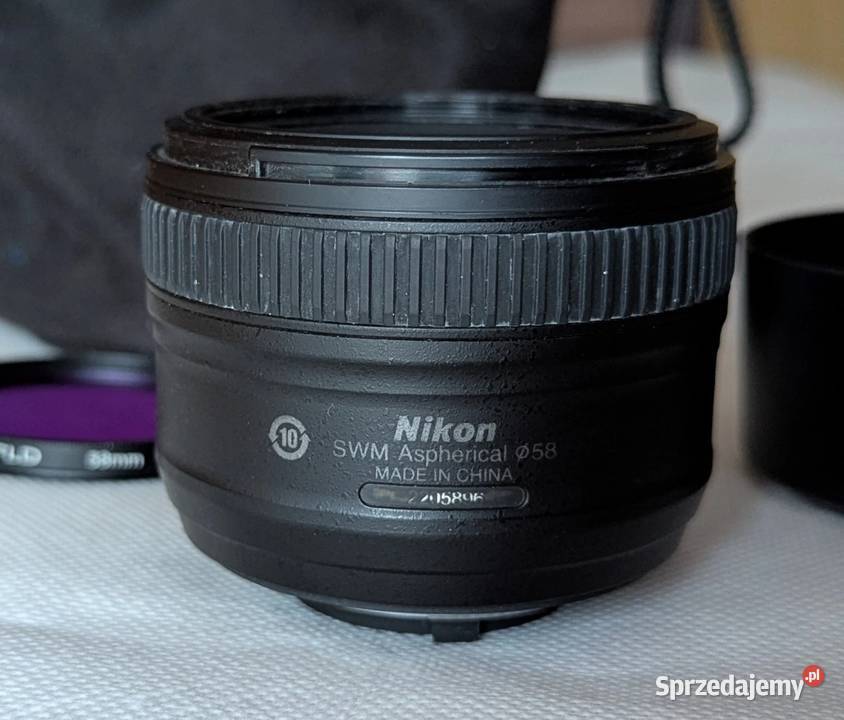 Obiektyw Nikon AFS Nikkor 50mm f18G Filtr Osłona mazowieckie Warszawa sprzedam