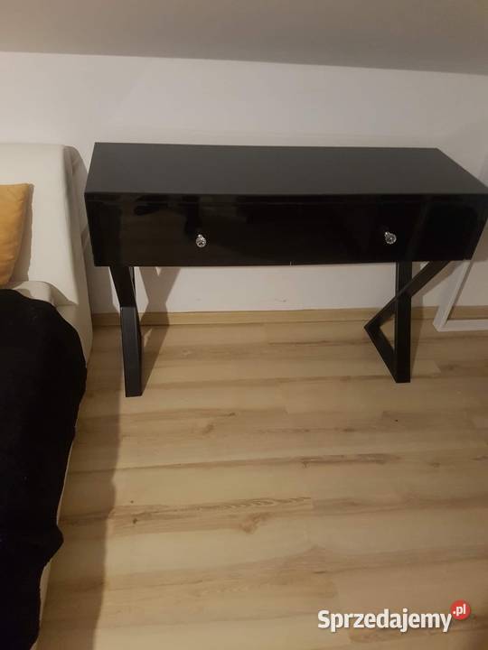 Konsola czarna glamour szkło nowoczesna gałka Kępno