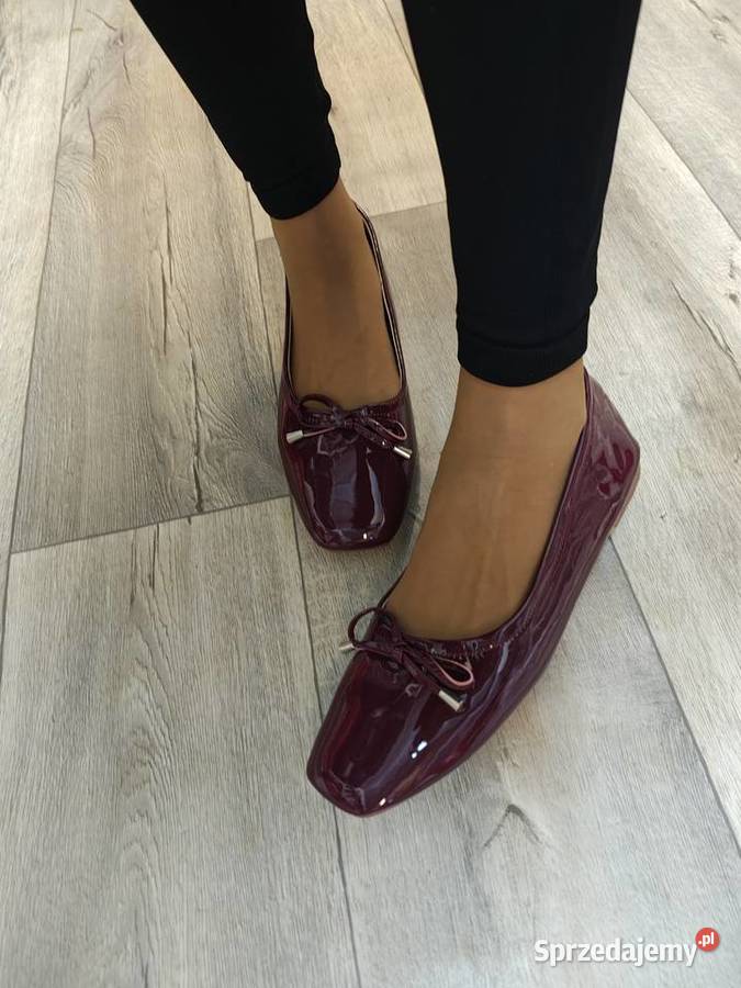 43 Bordowe baleriny wieczorowe na szeroką stopę Kraków