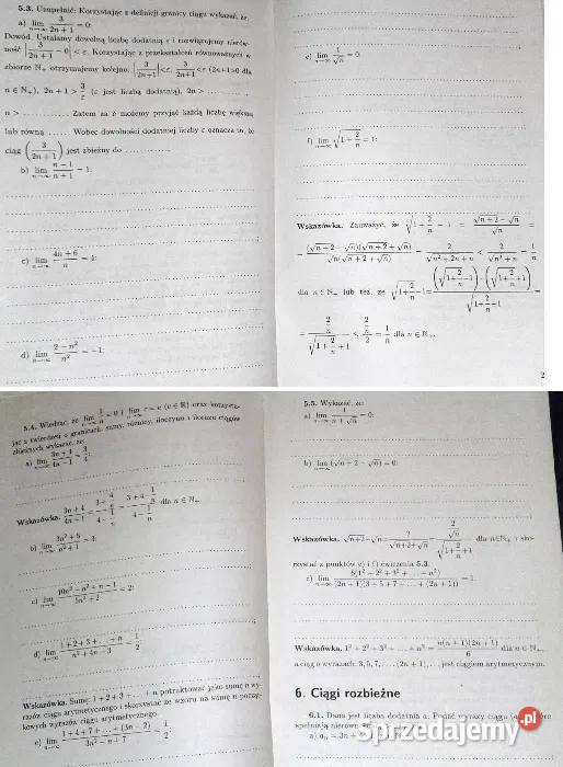 Matematyka ćwiczenia 1 i 2 K Cegiełka J Rok wydania 1993 Chełm