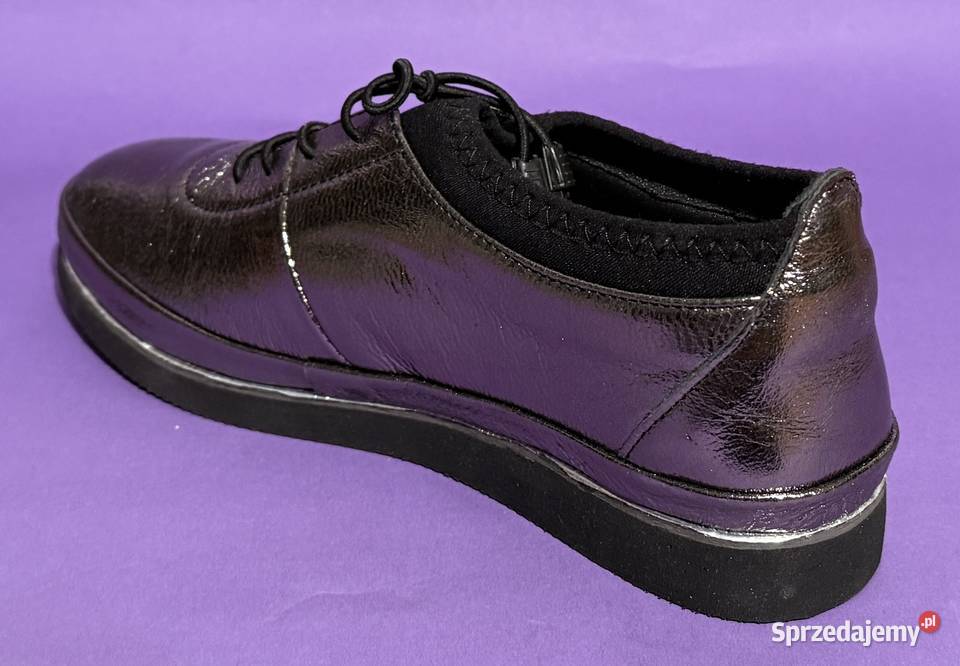 Skórzane damskie srebrne półbuty SERGIO BARDI Półbuty