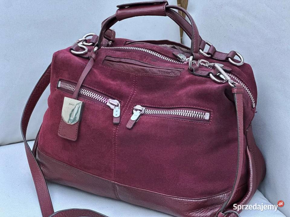 Torba DKNY głęboki wiśniowybordowy kolor mazowieckie Warszawa