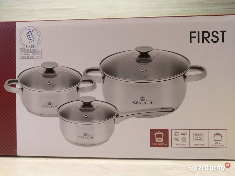 NAJTANIEJ Zestaw Garnków Garnki Rondel GERLACH 6 śląskie Zabrze sprzedam