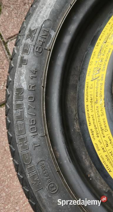 Kolo dojazdowe dojazdówka Michelin Adam Corsa 14 Koła dojazdowe Radzymin