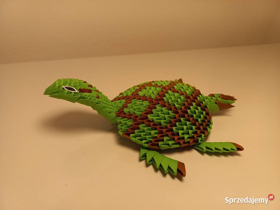 Duży żółw gad zwierzę handmade rękodzieło