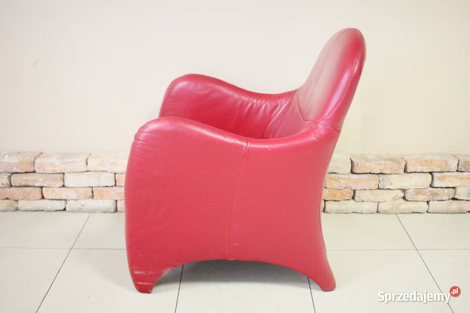 Fotel CZERWONA GRUBA skóra Fotele Pszczyna sprzedam