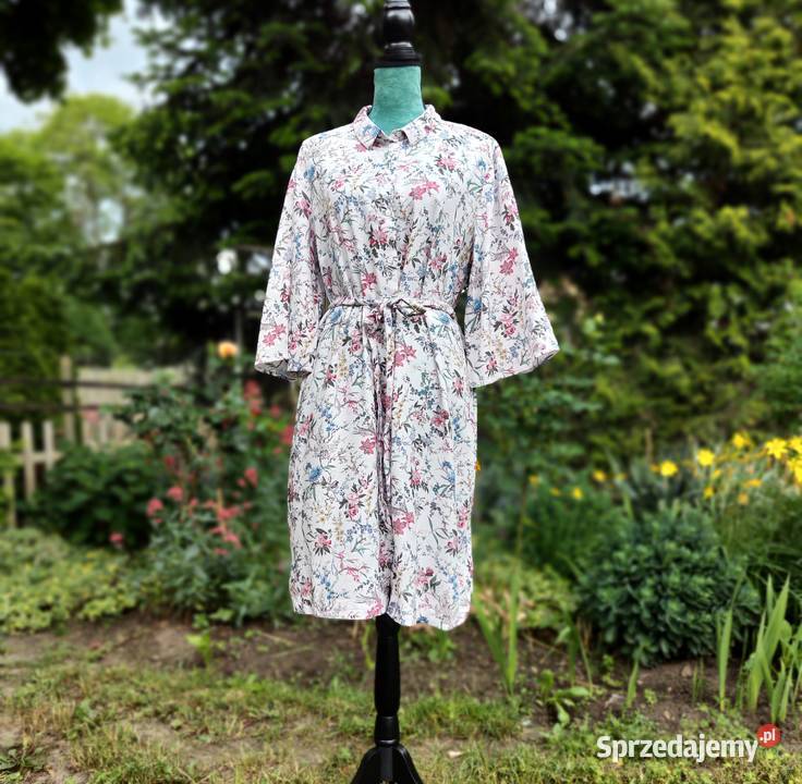 Sukienka HM 46 3XL wiskoza kwiaty floral łączka kolorowy Spódnice i sukienki Szczecin