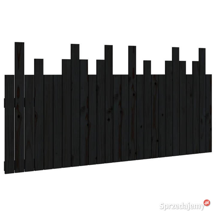 Wezgłowie łóżka czarne 166x3x80 lite drewno Warszawa