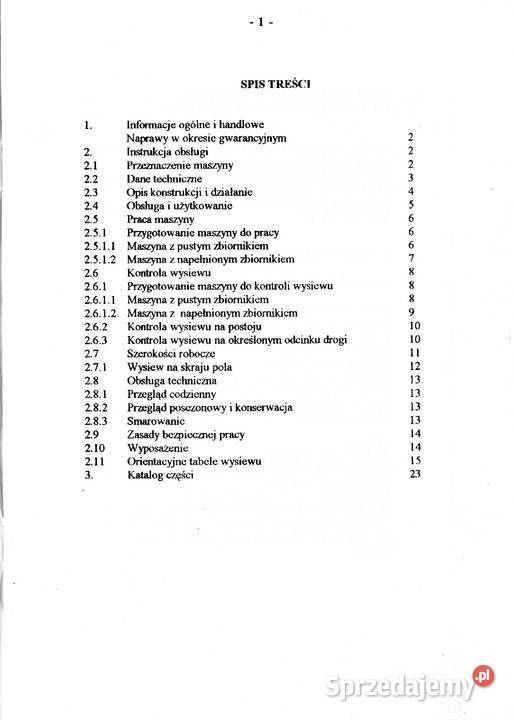 Rozsiewacz nawozów N041 N0411 N0412 instrukcja Stalowa Wola