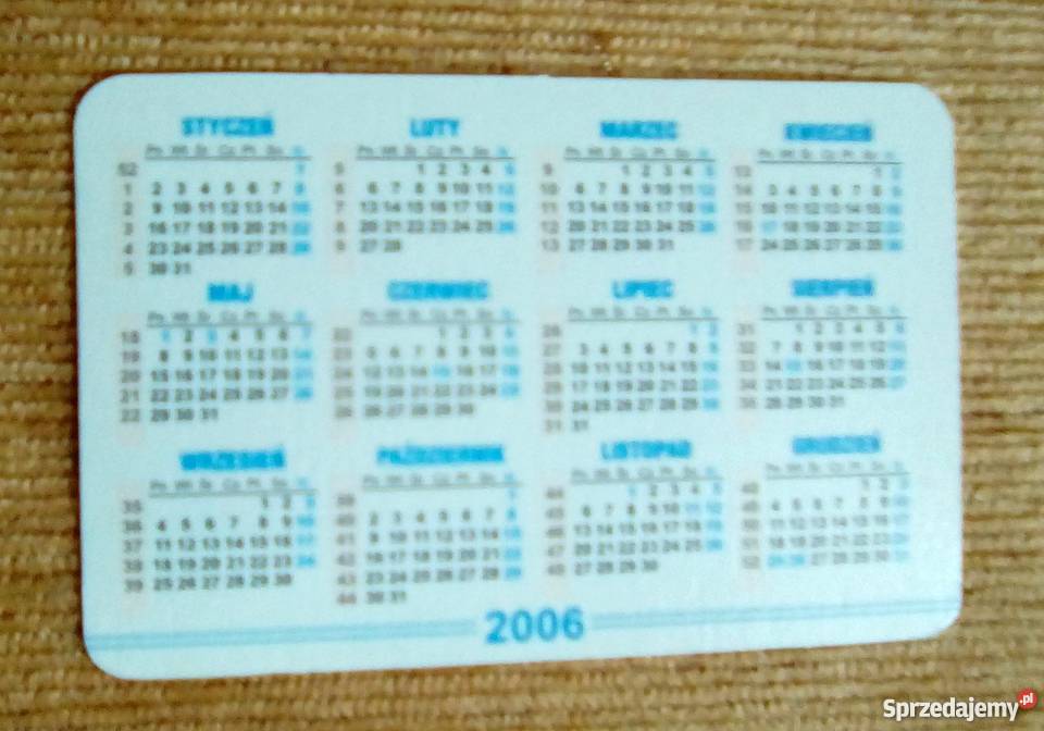 KALENDARZYK LISTKOWY 2006 DRUKARNIA OFFSETOWA Piszczac