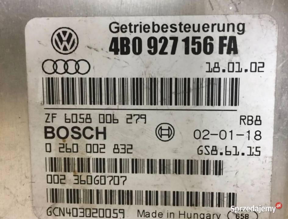 STEROWNIK SKRZYNI AUDI A6 C5 4B0927156FA osobowe Działoszyce sprzedam