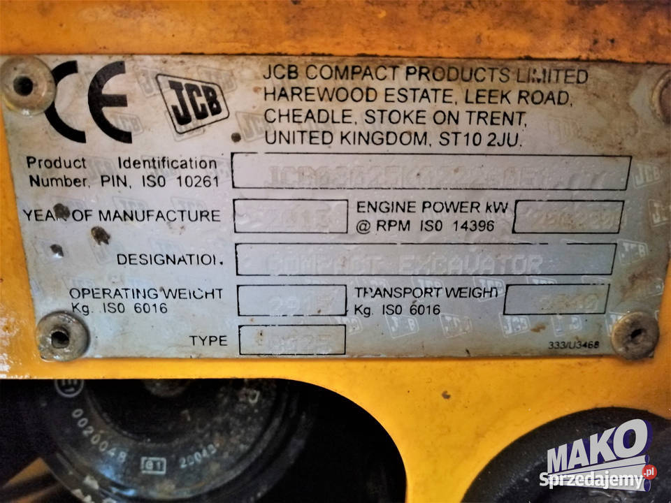 Koparka gąsienicowa JCB 8025 ZTS 2013 Szybkozłącze świętokrzyskie Ostrowiec Świętokrzyski