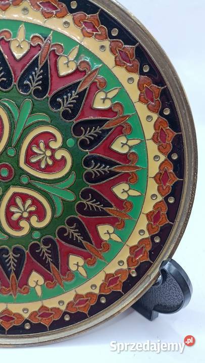 Mosiężny talerz dekoracyjny mniejszy Cloisonne