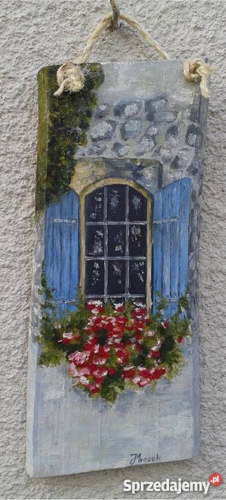 Obraz olejny na desce Płotek śląskie Rydułtowy sprzedam