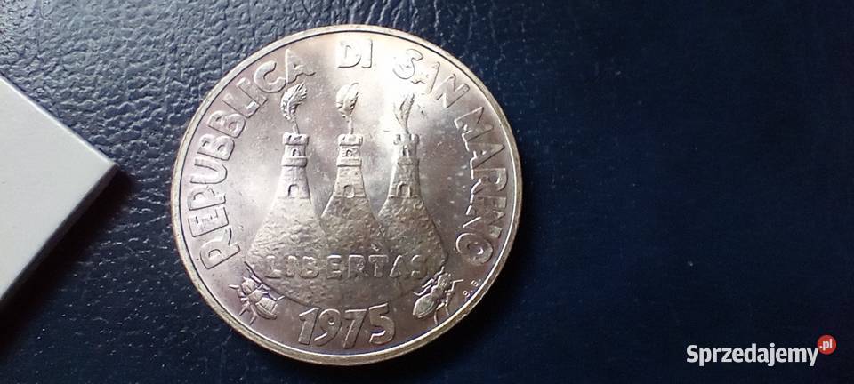 Stare monety 500 lir 1975 San Marino srebro Lesko