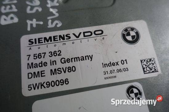 BMW E90 E92 25 STEROWNIK SILNIKA 7567362 Janów sprzedam