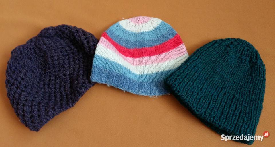Czapka wełniana kolorowa zielona ażurowa Dla kobiet Łódź