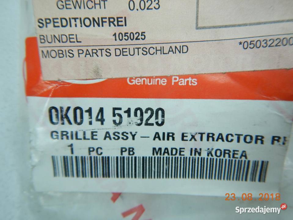 USZCZELKA ZDERZAKA TYLNEGO KIA SPORTAGE ORYGINAŁ