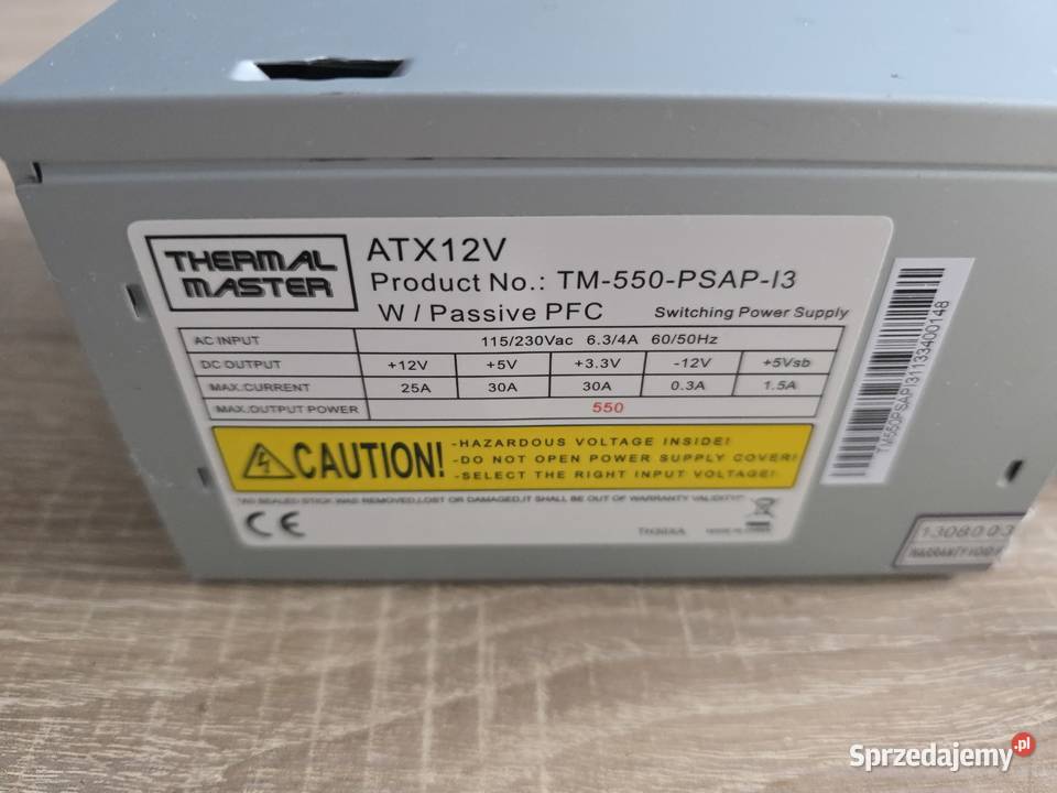 Zasilacz ATX Thermal Master 550W łódzkie Łódź