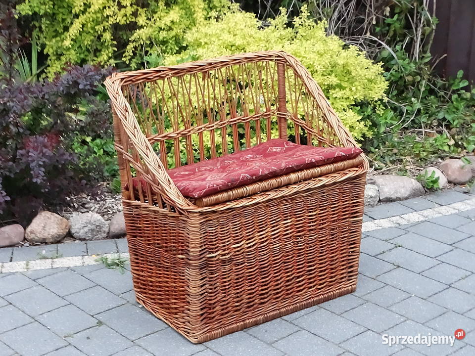Wiklinowa Skrzynia z Siedziskiem Kufer Boho lubelskie