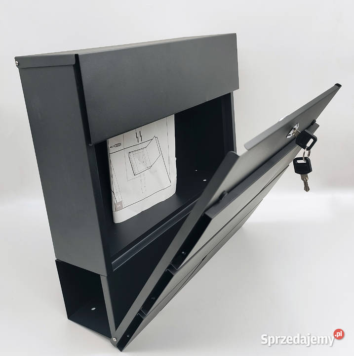 Skrzynka na listy z gazetnikiem czarna mazowieckie