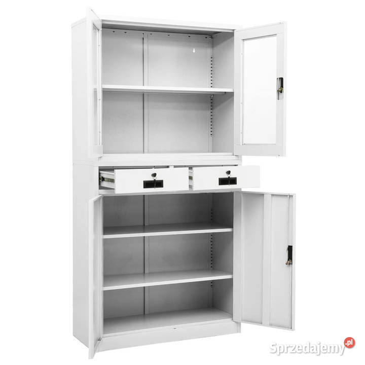 Szafa biurowa biała 90x40x180 stal i szkło mazowieckie Warszawa sprzedam