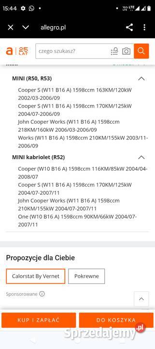 Króciec płynu chłodzącego mini R50 R52 R53 Wrocław