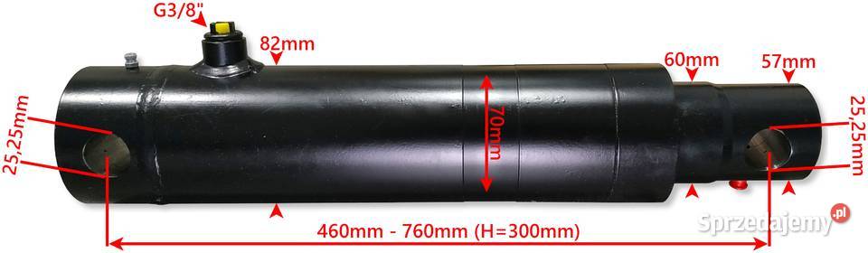 Siłownik Cylinder HYDRAULICZNY SKOK 60x300 SMN1G Pozostałe Solec Kujawski