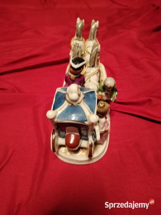 Figurka porcelanowa konie z karetą zachodniopomorskie Choszczno