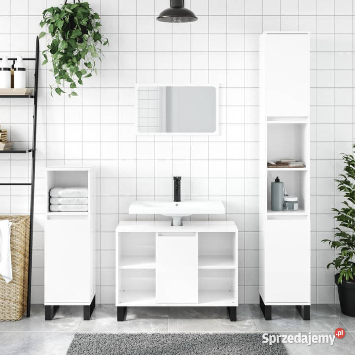 Szafka łazienkowa biała z połyskiem 80x33x60 Warszawa