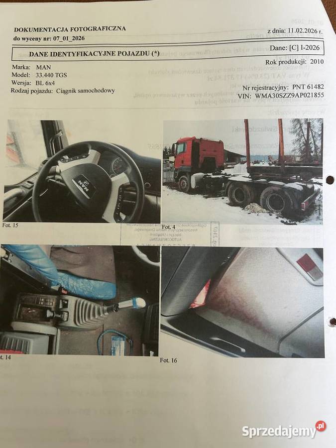 Syndyk sprzeda ciągnik samochodowy MAN model wielkopolskie Bolewice