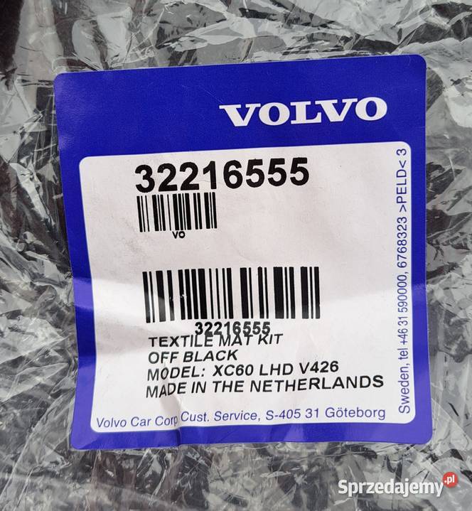Volvo XC60 II Dywaniki oryginalne 32216555 osobowe Mielęcin