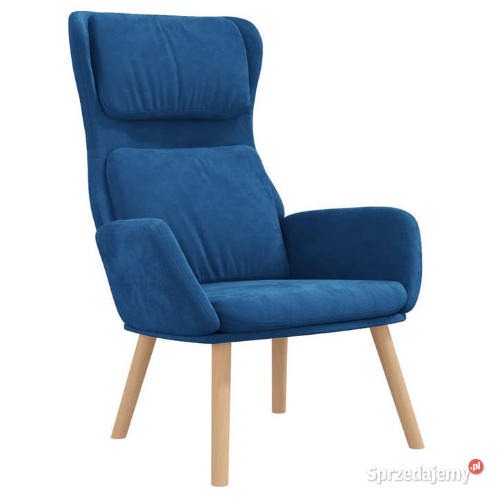 Fotel niebieski obity aksamitem WM341361 Warszawa sprzedam