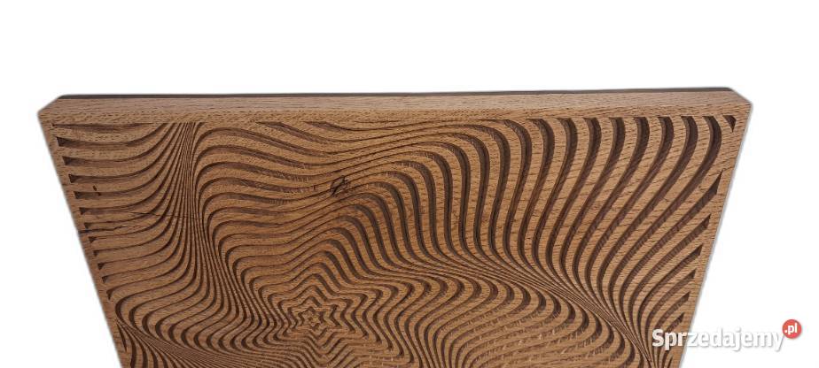 Płaskorzeźba w drewnie dębowym dekoracja na Malechowo sprzedam