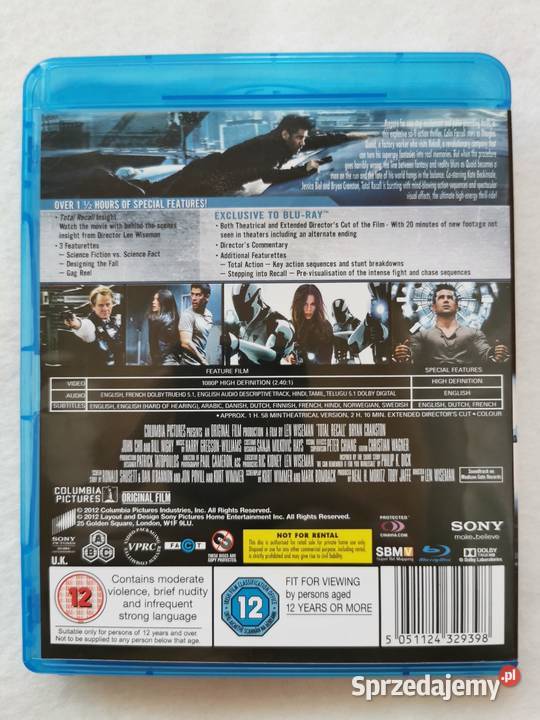 Total Recall Pamięć Absolutna Bluray En 2012 2 x Filmy Kultura i Rozrywka Ozorków