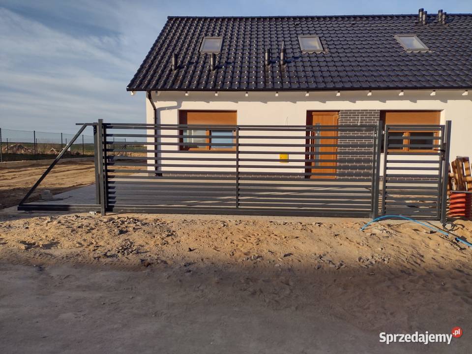 Brama przesuwna 150x400 Antracyt Palisada lubuskie Międzyrzecz-Wybudowanie