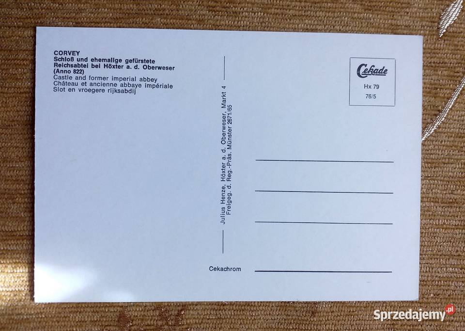 CESARSKIE OPACTWO CORVEY RZEKĄ WEZERĄ W NADRENII