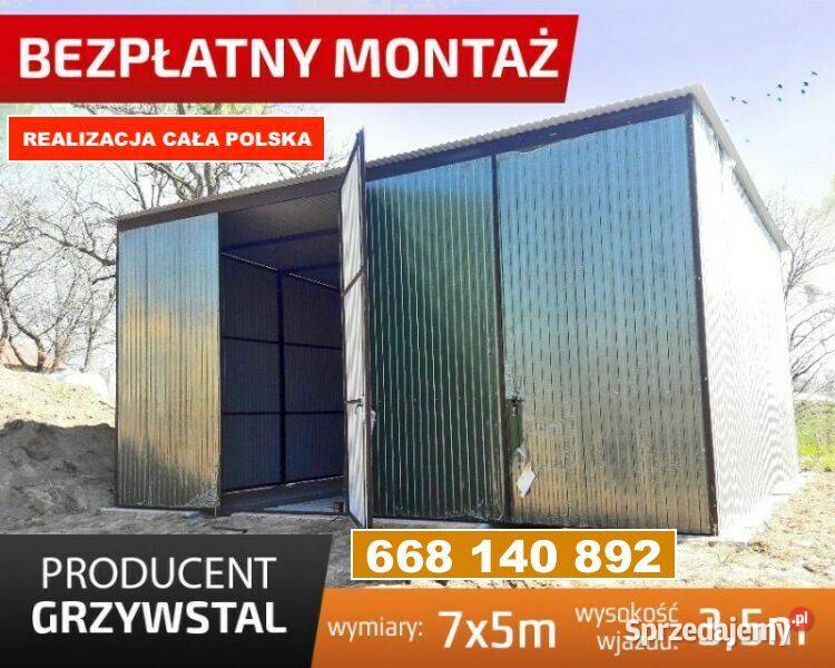 Garaż blaszany ZIELONY RAL Wiata Hala Stalowa zachodniopomorskie Choszczno