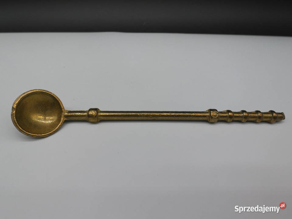 Mosiężna łyżeczka antyczna Antyki Raszków