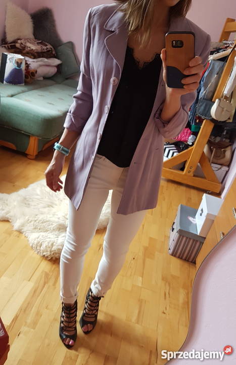 Pastelowa marynarka Look 34 36 Vintage fioletowy Jasło