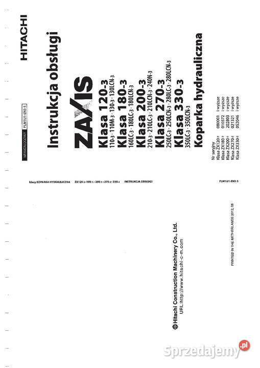 HITACHI 1103 210LC3 240N3 250LCN3 350LC3 Kraków