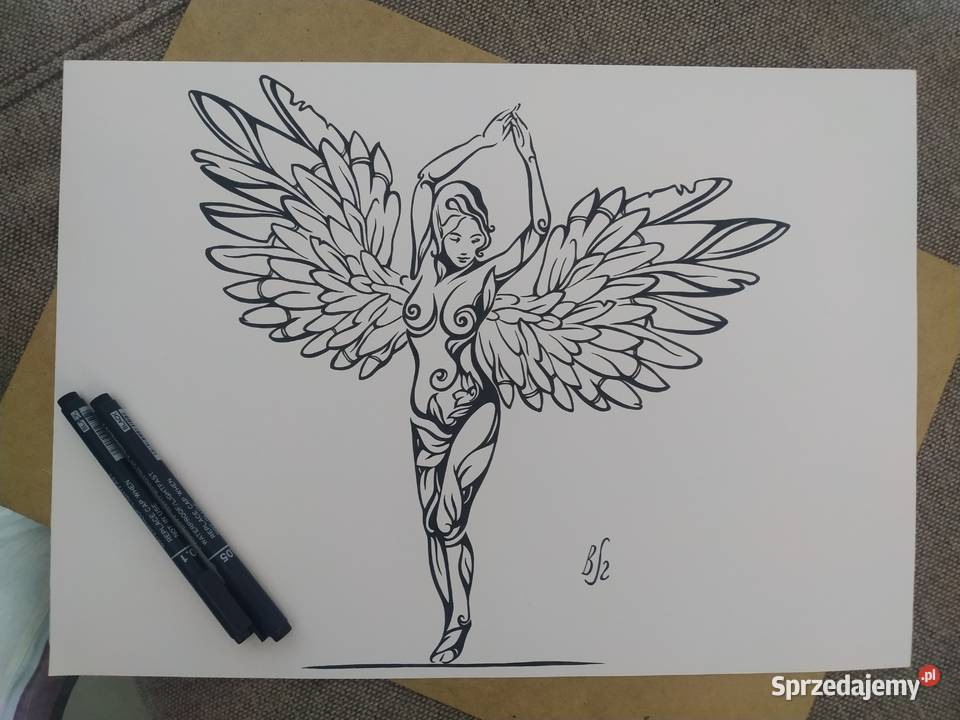 Rysunek skrzydlata cienkopis blok t A3 250 gm2