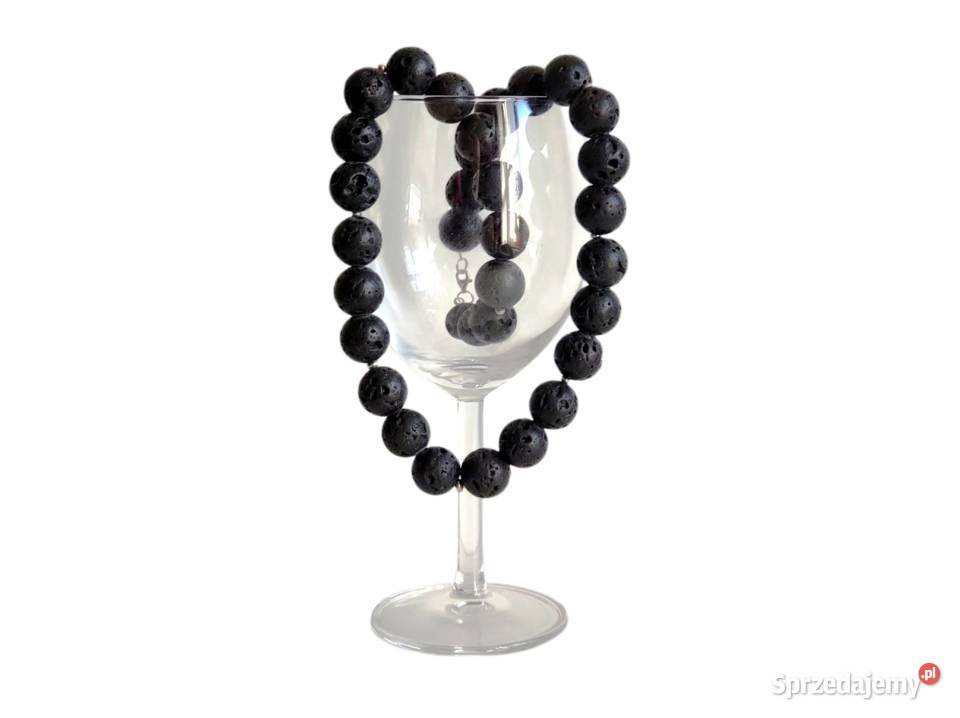 7463 Korale z Lawy Wulkanicznej srebro Naszyjniki Biżuteria opolskie