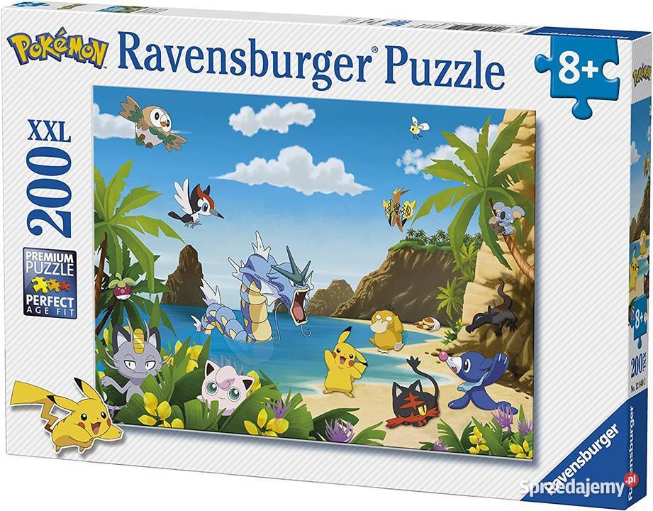 Puzzle Pokemon Zestaw 200 el XXL 58x25 Dla Dziecka