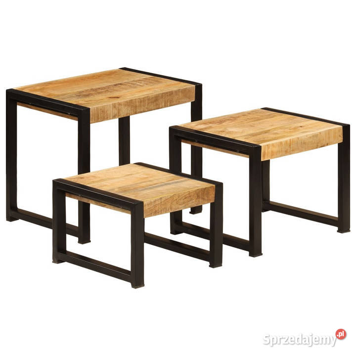 Stoliki wsuwane pod siebie 3 lite drewno mango Warszawa sprzedam