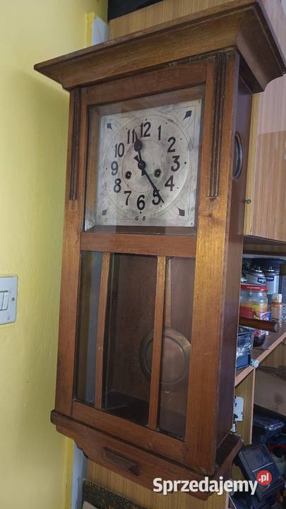 Stary zabytkowy zegar wiszący Gustav Becker Koszalin