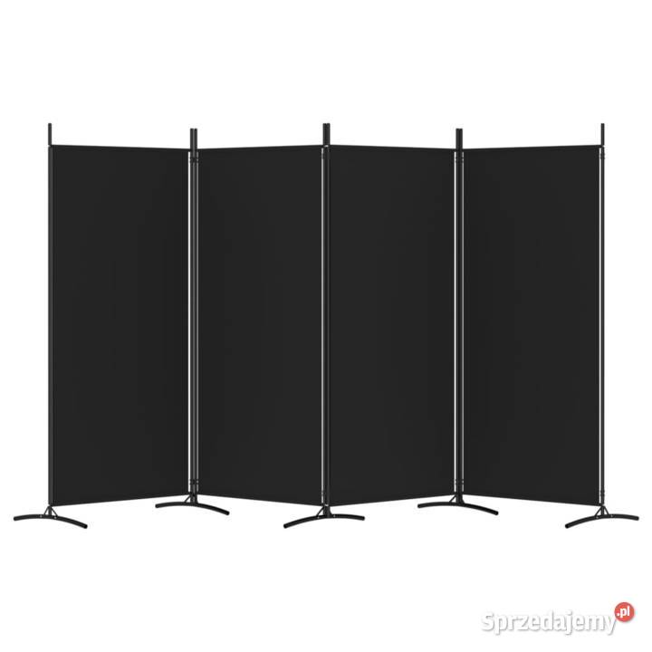 vidaXL Parawan 4panelowy czarny 346x180 tkanina Pozostałe Dom i Ogród Warszawa sprzedam