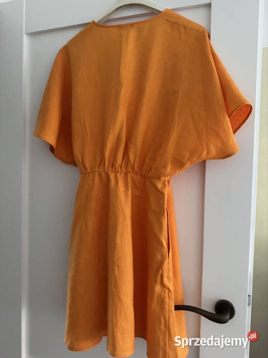 Sukienka Massimo Dutti XS pomarańczowa len100 Częstochowa