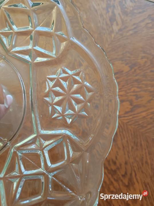 zabytkowa patera do ciast antyk vintage huta Kielce sprzedam