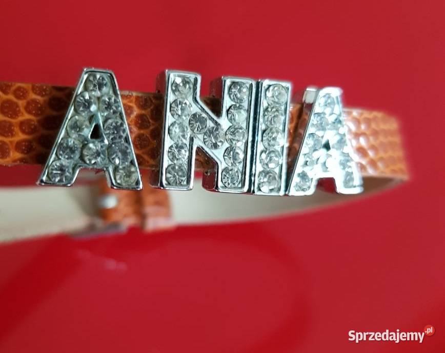 bransoletka biżuteria imię litery ania cyrkonie Dla kobiet Kielce